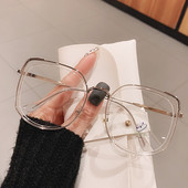 2021 Ochelari pentru femei anti-lumină albastră Ramă ochi de pisică Ochelari de vedere pătrați mari de epocă, rame pentru ochelari supradimensionate cu raze albastre