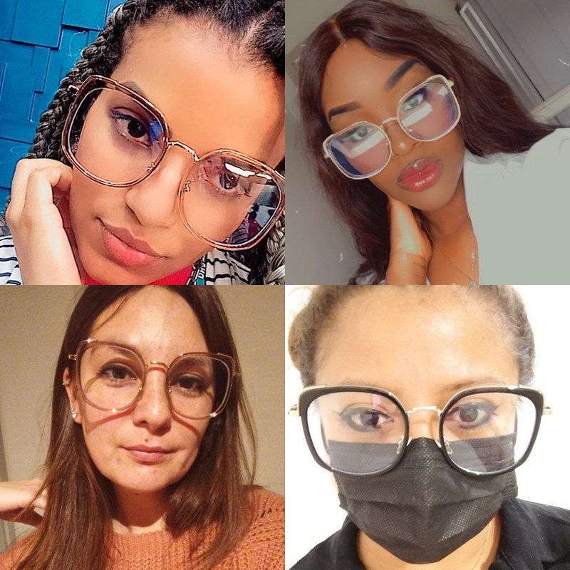 2021 Női Antikék Világos szemüvegek macskaszem keret Vintage nagy négyzet alakú szemüvegek blokkoló kék sugárzást túlméretezett szemüvegkeretek