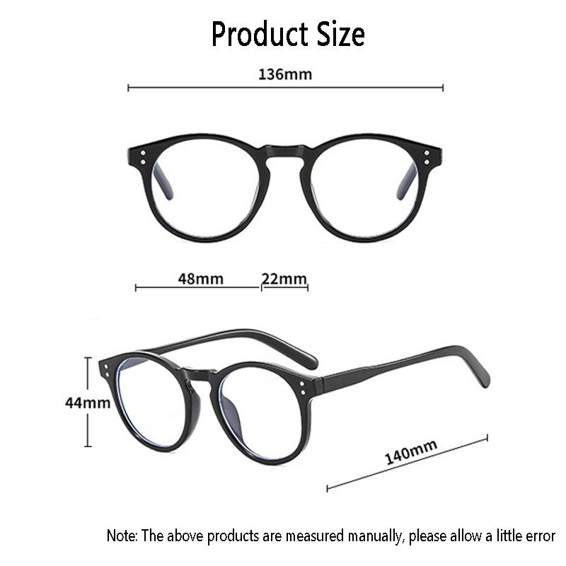 Seemfly Anti-kék szemüvegek nőknek és férfiaknak Retro divatos, kerek keretes üvegáru 5 színű egyéniség Street Shot márkatervezés