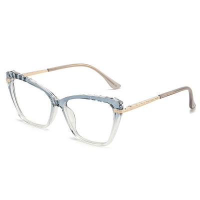 Ochelari cu ochi de pisică anti-lumină albastră, femei, bărbați, designer, supradimensionați, cadru de metal optic, ochelari, ochelari cu gradient, ochelari de protecție pentru computer