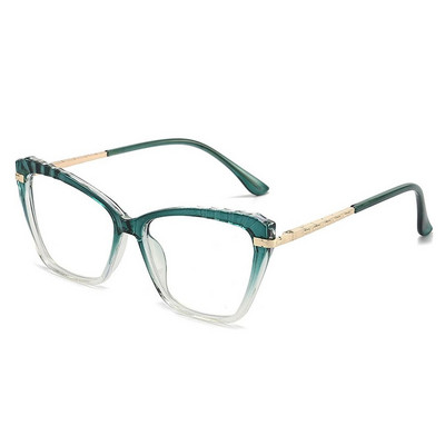 Ochelari cu ochi de pisică anti-lumină albastră, femei, bărbați, designer, supradimensionați, cadru de metal optic, ochelari, ochelari cu gradient, ochelari de protecție pentru computer
