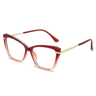 Ochelari cu ochi de pisică anti-lumină albastră, femei, bărbați, designer, supradimensionați, cadru de metal optic, ochelari, ochelari cu gradient, ochelari de protecție pentru computer