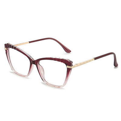 Ochelari cu ochi de pisică anti-lumină albastră, femei, bărbați, designer, supradimensionați, cadru de metal optic, ochelari, ochelari cu gradient, ochelari de protecție pentru computer