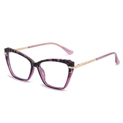 Ochelari cu ochi de pisică anti-lumină albastră, femei, bărbați, designer, supradimensionați, cadru de metal optic, ochelari, ochelari cu gradient, ochelari de protecție pentru computer