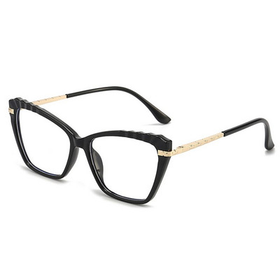 Ochelari cu ochi de pisică anti-lumină albastră, femei, bărbați, designer, supradimensionați, cadru de metal optic, ochelari, ochelari cu gradient, ochelari de protecție pentru computer