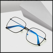 Ochelari anti-lumină albastră pentru femei bărbați ochelari de computer cu ramă metalică, pătrați, supradimensionați, ochelari optici simpli