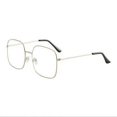 Ochelari anti-lumină albastră pentru femei bărbați ochelari de computer cu ramă metalică, pătrați, supradimensionați, ochelari optici simpli