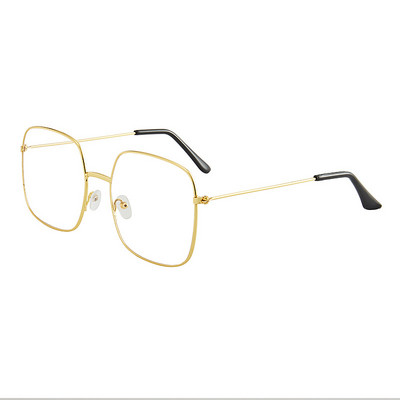 Ochelari anti-lumină albastră pentru femei bărbați ochelari de computer cu ramă metalică, pătrați, supradimensionați, ochelari optici simpli