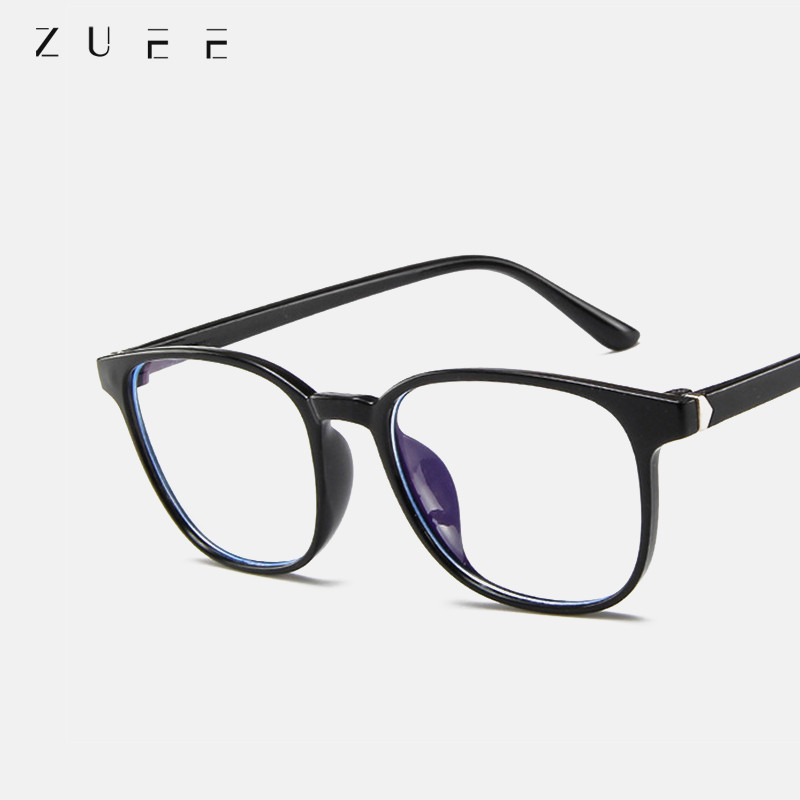 ZUEE klasszikus antikék fényű számítógépes szemüvegkeretek férfiaknak Vintage négyzet alakú műanyag szemüvegkeret női átlátszó szemüvegkeret