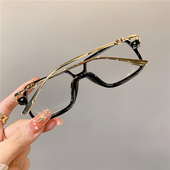 Fashion Oversized τετράγωνα γυαλιά ρετρό γυναικεία γυαλιά με μεταλλικό σκελετό αντι-μπλε φωτός που μπλοκάρει γυαλιά Οπτικά γυαλιά υπολογιστή τάσης