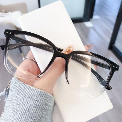 Transparent Gradient Frame Glasses for Women Men Anti Blue Light Square Eyewear Blocking Glasses Optical Spectacle Eyeglass