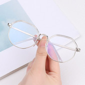 Ochelari de lectură vintage anti-lumină albastră, oglindă optică, metal simplă, femei, bărbați, rame transparente pentru ochelari, ochelari de vedere clari
