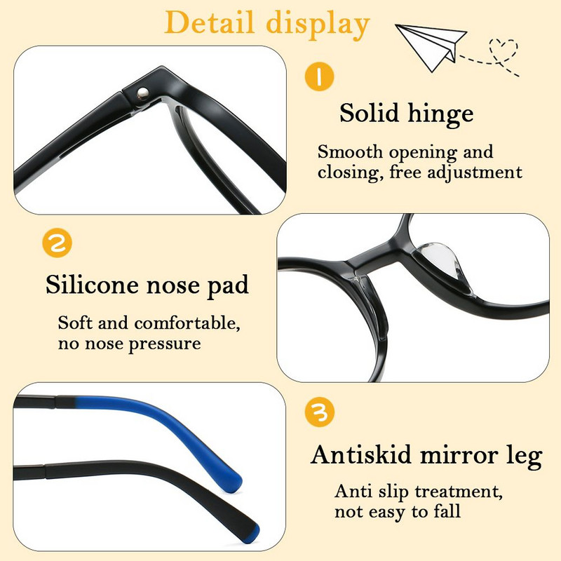 Divat számítógépes online órák Hordozható, kényelmes szemüvegek Anti-kék fény Ultrakönnyű keretes gyerekszemüvegek