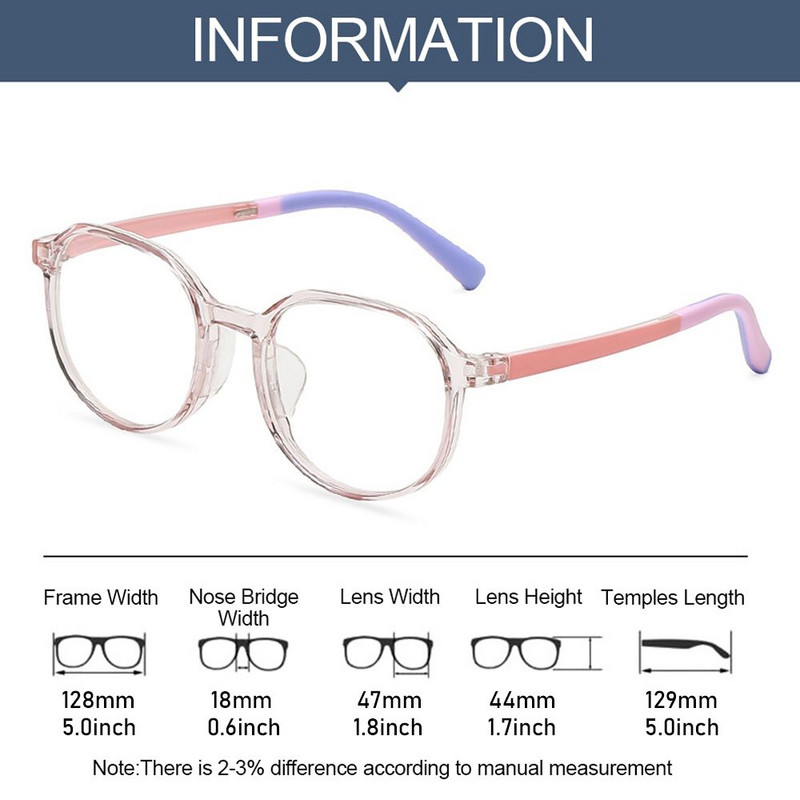 Divat számítógépes online órák Hordozható, kényelmes szemüvegek Anti-kék fény Ultrakönnyű keretes gyerekszemüvegek