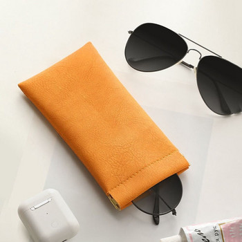 Мека PU кожена чанта за очила Кутия за слънчеви очила Преносим водоустойчив калъф Очила Защитен капак Чанта за съхранение на очила
