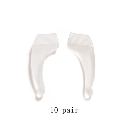 10 pari vrhunskog silikonskog protukliznog držača za dodatke za naočale Bijela/crna kukica za uho Sportski čepovi vrha za naočale