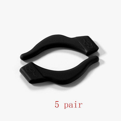 10 pari vrhunskog silikonskog protukliznog držača za dodatke za naočale Bijela/crna kukica za uho Sportski čepovi vrha za naočale