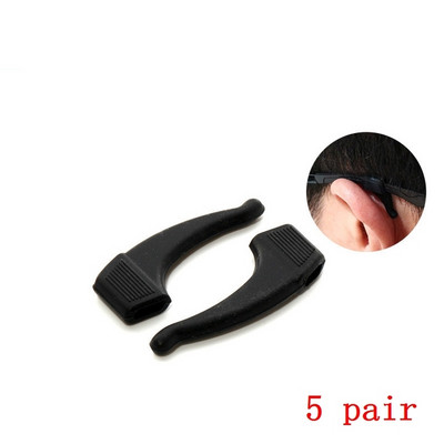 10 pari vrhunskog silikonskog protukliznog držača za dodatke za naočale Bijela/crna kukica za uho Sportski čepovi vrha za naočale