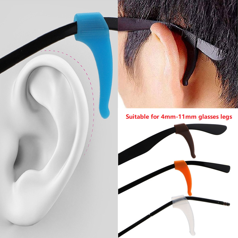 10 porų Aukščiausios kokybės silikoninis neslystantis laikiklis akiniams Priedai Vaikams / Suaugusiesiems Ausų kabliukas Sportiniai akinių antgalio kamšteliai
