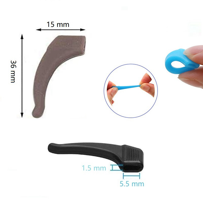 10 porų Aukščiausios kokybės silikoninis neslystantis laikiklis akiniams Priedai Vaikams / Suaugusiesiems Ausų kabliukas Sportiniai akinių antgalio kamšteliai