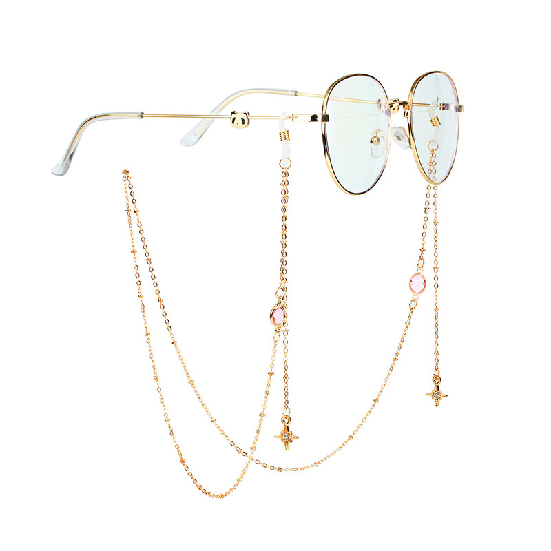 Maszk napszemüveg láncok női férfiaknak fekete arany ezüst színű ötvözet gyöngyök csúszásgátló láncok divat szemüveg kiegészítők nagykereskedelme