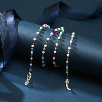 Lanțuri de măști de perle de modă Lanț de ochelari pentru femei Retro metal pentru ochelari de soare Suport pentru curele de mască Curea pentru gât Snur pentru gât agățat de bijuterii
