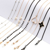 Lanțuri de măști de perle de modă Lanț de ochelari pentru femei, ochelari de soare retro din metal, șnururi pentru ochelari, curea de gât