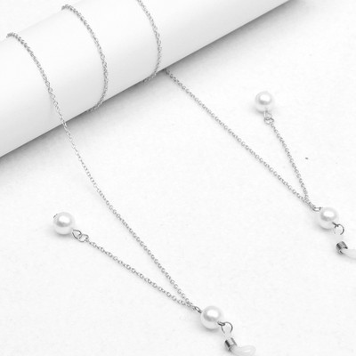 Lanțuri de măști de perle de modă Lanț de ochelari pentru femei, ochelari de soare retro din metal, șnururi pentru ochelari, curea de gât