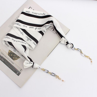 Bohemi acrilic ochelari lanț panglică mască șnur imprimare eșarfă de mătase ocazional ochelari lanț gât ochelari accesorii
