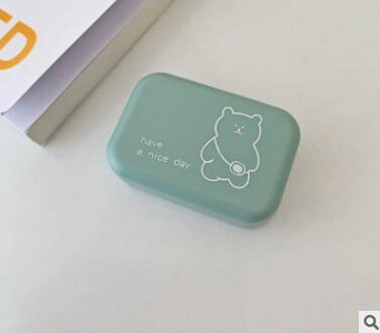 Drăguț, portabil, rucsac mic, ursuleț, lentile de contact cu oglindă, husă pentru lentile de contact colorate, cutie container pentru set de călătorie de petrecere