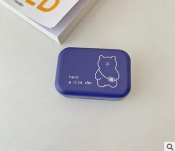 Drăguț, portabil, rucsac mic, ursuleț, lentile de contact cu oglindă, husă pentru lentile de contact colorate, cutie container pentru set de călătorie de petrecere