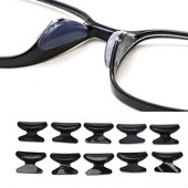 5 perechi Tampoane de nas din silicon moale utile pentru ochelari Ochelari de vedere anti-alunecare Ochelari de soare Tampă de nas alb negru