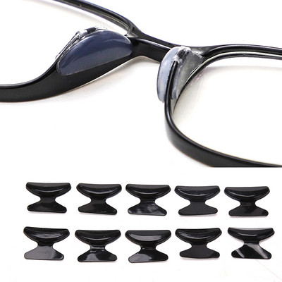 5 чифта полезна мека силиконова подложка за нос за очила Неплъзгащи се очила Слънчеви очила черно бяла подложка за нос