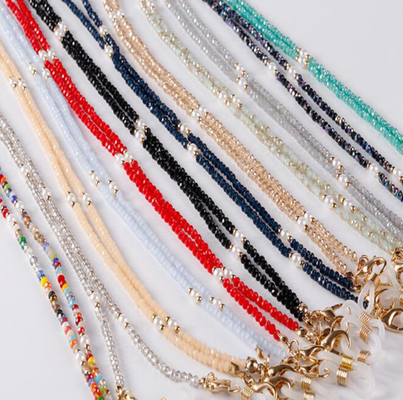 2022 Új Női Szemüveg lánc Colorful Bead napszemüveg lánc Dekoratív maszk lánc csúszásmentes Szemüvegtartó női nyaklánc