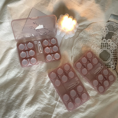 Cutie mare de depozitare pentru lentile de contact, 6 perechi, husă portabilă de călătorie pentru lentile de contact pentru machiaj, frumusețe, cutie pentru elevi, container cu pensetă.