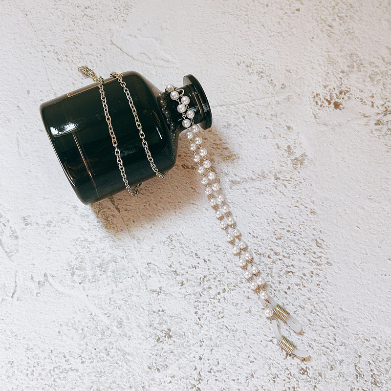 Divat szemüvegek lánc utánzat gyöngy gyöngyökkel díszített divatos nők kívül alkalmi napszemüvegek kiegészítő nyaklánc ajándék maszk akasztó kötél