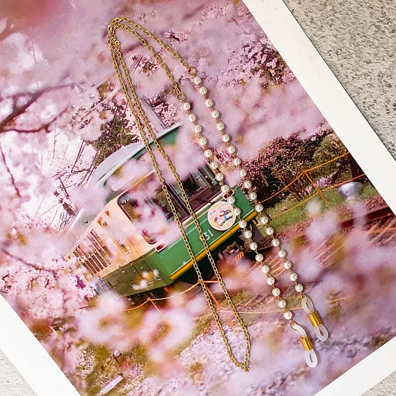 Divat szemüvegek lánc utánzat gyöngy gyöngyökkel díszített divatos nők kívül alkalmi napszemüvegek kiegészítő nyaklánc ajándék maszk akasztó kötél