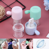 Soluție de curățare a lentilelor de contact Curățare manuală portabilă Cutie de contact cosmetică Carcasă pentru lentile de contact de călătorie HL-830 Dispozitiv de curățare rotativ manual
