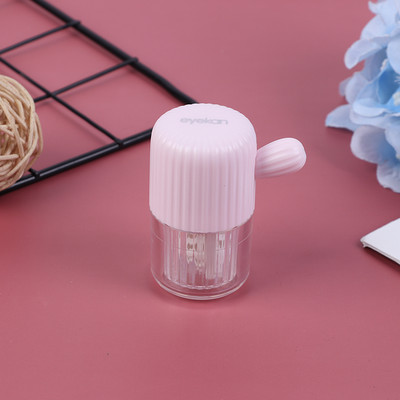 Soluție de curățare a lentilelor de contact Curățare manuală portabilă Cutie de contact cosmetică Carcasă pentru lentile de contact de călătorie HL-830 Dispozitiv de curățare rotativ manual
