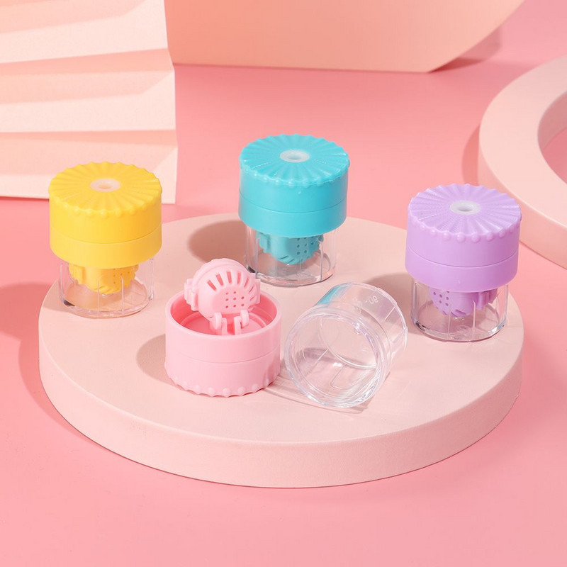 Új, 1 db, kézzel forgatható kontaktlencse tisztító tok, hordozható kontaktlencse tok műanyag konténer tároló tartó szerszámok tartozékok