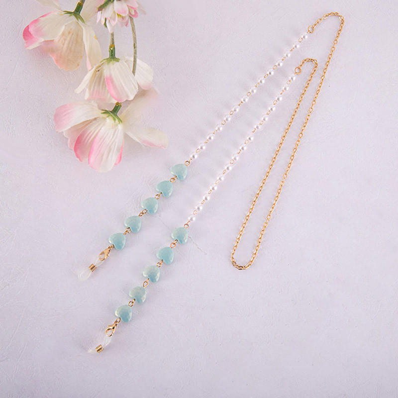 Új szemüvegek láncok divatmaszkok akasztókötelek szívgyöngyök gyöngyök szemüvegek láncok fém napszemüvegek zsinórok női maszk láncok