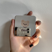 Husă pentru lentile de contact urs de argint Cutie cosmetică Cutie portabilă de apă în stil coreean Cutie de depozitare simplă pentru lentile de contact
