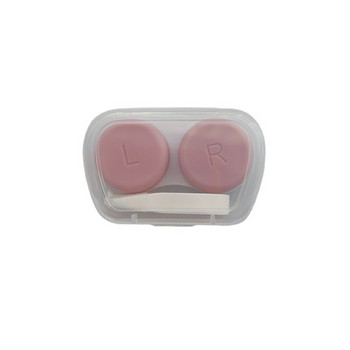 Прозрачни пинсети Калъф за контактни лещи за пътуване за жени Преносима кутия за контактни лещи Контейнер Розови калъфи за контактни лещи