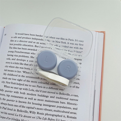 Átlátszó csipesz utazási kontaktlencse tok nőknek hordozható kontaktlencse doboz konténer rózsaszín kontaktlencse tokok