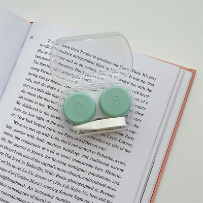 Átlátszó csipesz utazási kontaktlencse tok nőknek hordozható kontaktlencse doboz konténer rózsaszín kontaktlencse tokok