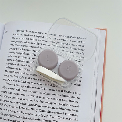 Átlátszó csipesz utazási kontaktlencse tok nőknek hordozható kontaktlencse doboz konténer rózsaszín kontaktlencse tokok