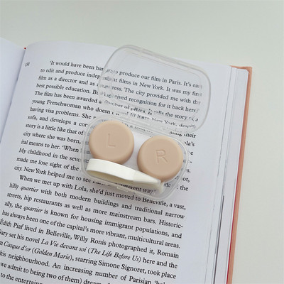 Átlátszó csipesz utazási kontaktlencse tok nőknek hordozható kontaktlencse doboz konténer rózsaszín kontaktlencse tokok