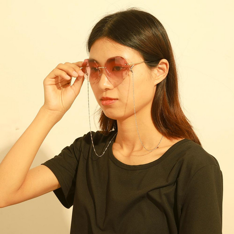 Rozsdamentes acél gyöngyök doboz lánc szemüvegekhez Férfi aranyozott női függő nyakú napszemüveg lánc pántok zsinór szemüveg zsinórok