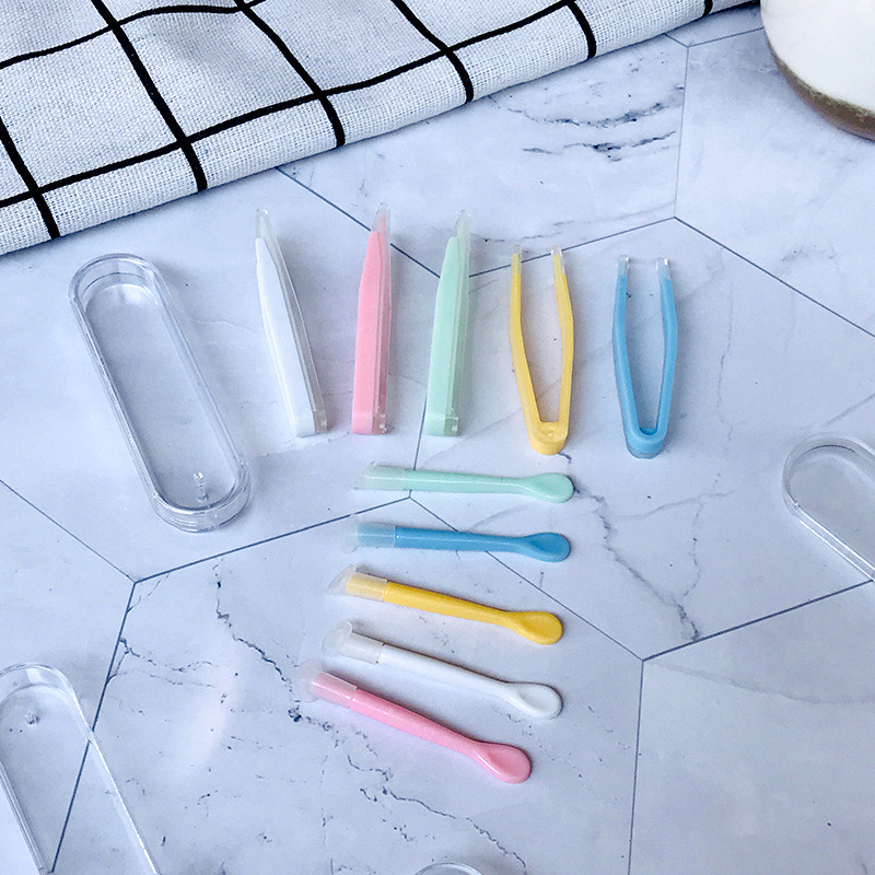 1 szett új többszínű kontaktlencse csipesz és tapadókorong speciális bilincsekhez szerszám kontaktlencse behelyező eltávolító