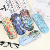 Cutie de ochelari de pictură în ulei de epocă pentru femei Husă portabilă pentru ochelari cu imprimeu floral Cutie de depozitare pentru ochelari de soare Cutie de protecție pentru ochelari de soare